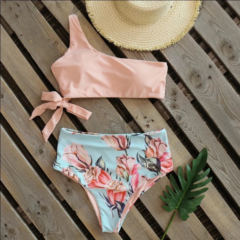 “The Stella” One Shoulder High Waisted Bikini